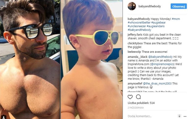 Półtoraroczny Augie pozuje jak jego wujek model (Instagram) Półtoraroczny Augie pozuje jak jego wujek model (Instagram)