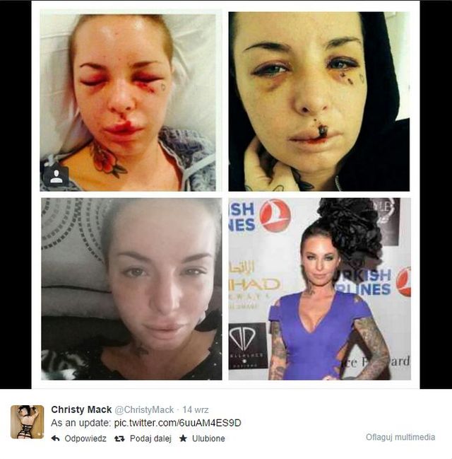 Brutalnie pobita Christy Mack wróciła na salony (FOTO)