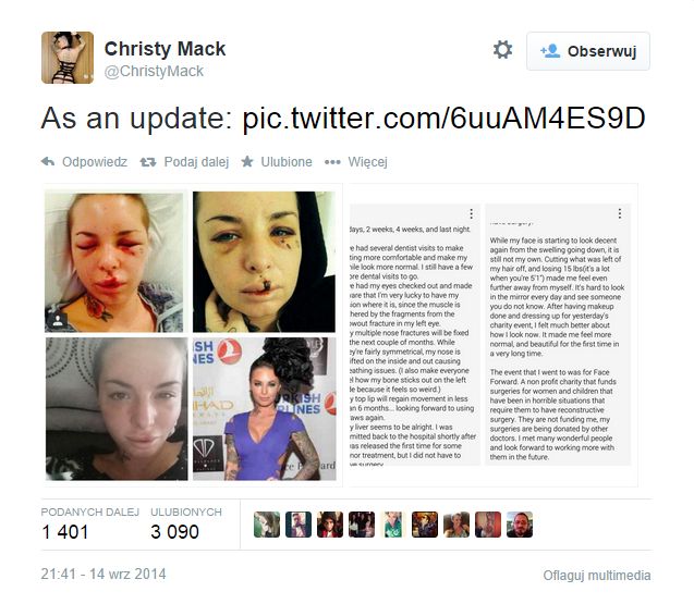 Brutalnie pobita Christy Mack wróciła na salony (FOTO)