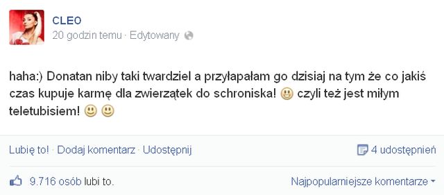 Cleo przyłapała na czymś Donatana