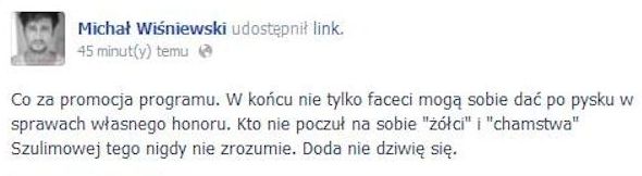 Michał Wiśniewski do Dody: Nie dziwię ci się