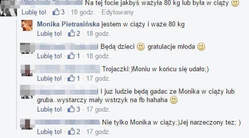 Monika Pietrasińska: Jestem w ciąży i ważę 80kg (FB)