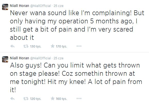 Niall Horan z One Direction zwijał się z bólu (VIDEO)