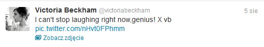 Victoria Beckham nie może powstrzymać się od śmiechu