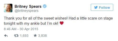 Britney Spears miała wypadek na scenie (VIDEO)