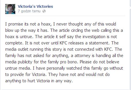 Historia z KFC i okaleczoną Victorią to KŁAMSTWO?!