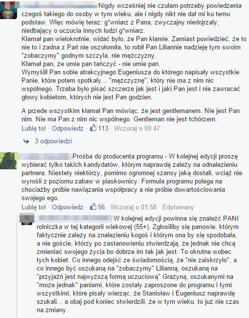 Do Eugeniusza z Rolnik szuka żony: Gówniarz, tchórz