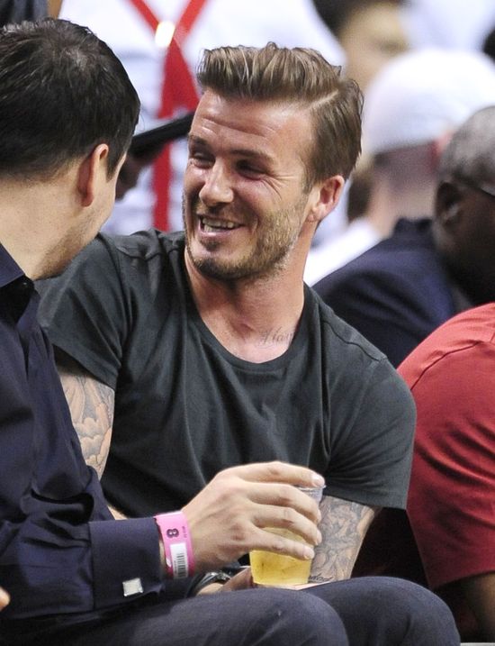 David Beckham śledzi mecz