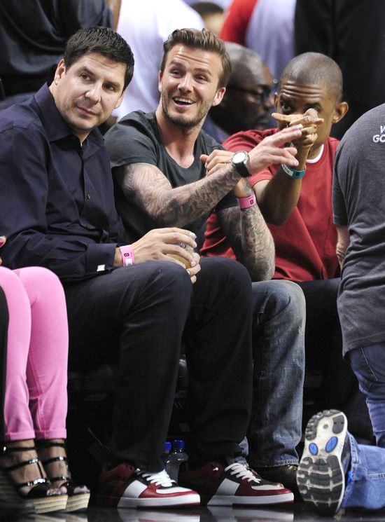 David Beckham śledzi mecz
