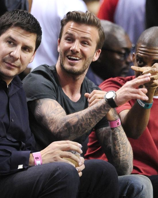 David Beckham śledzi mecz