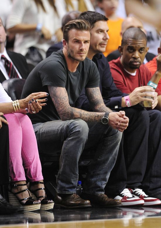 David Beckham śledzi mecz