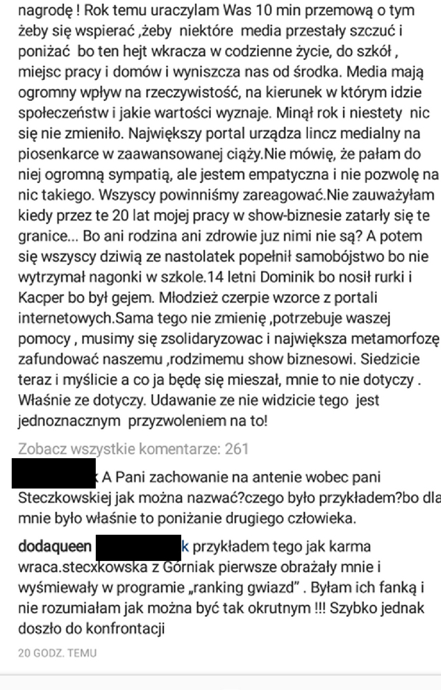 Doda hipokrytką?! Marina zabiera głos w sprawie przemówienia DODY!