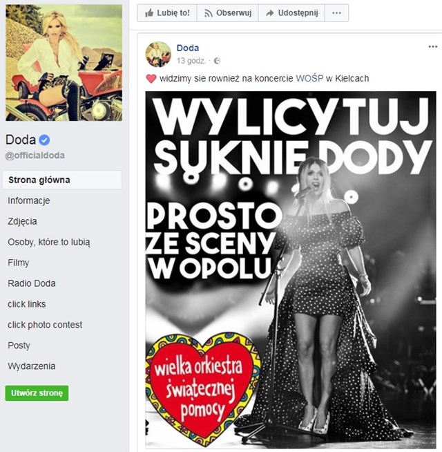 TVN nie pozwala Dodzie na aukcje jej sukienki