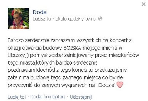 Budują boisko imienia... Dody