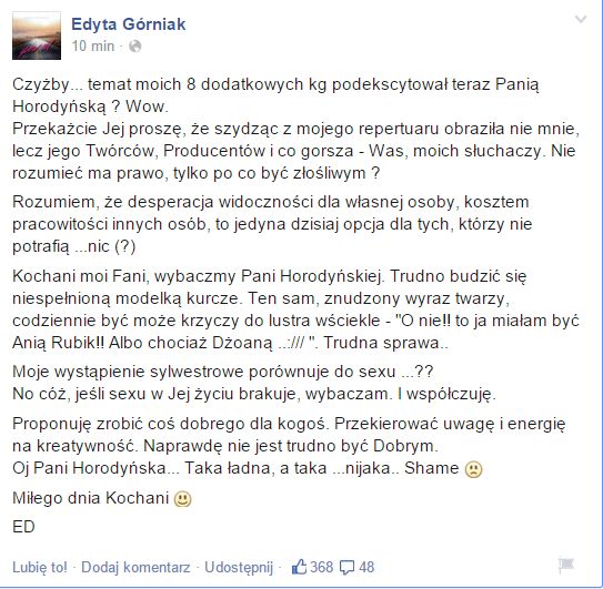 Edyta Górniak ostro dopiekła Joannie Horodyńskiej