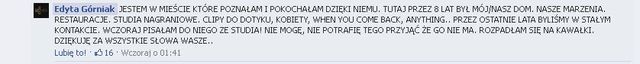 Edyta Górniak: Nie mogę przełknąć wody, rozpadłam się 