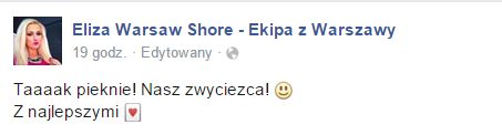 Ups! Eliza z Warsaw Shore zrobiła gafę na FB (FOTO)