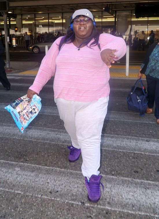 Gabourey Sidibe przed i na imprezie (FOTO)