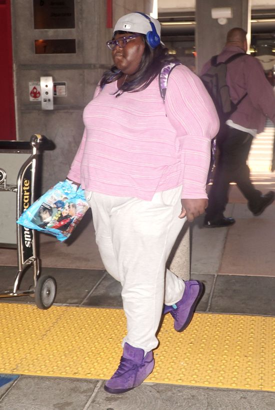 Gabourey Sidibe przed i na imprezie (FOTO)