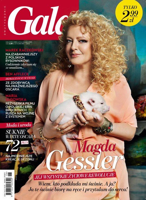 Magda Gessler ze świnką na okładce Gali (FOTO)