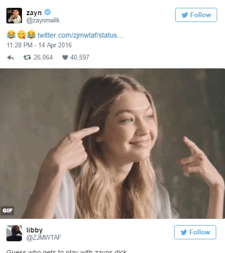 Zyna Malik pokazuje, co Gigi Hadid robi z jego penisem! Zyna Malik pokazuje, co Gigi Hadid robi z jego penisem!