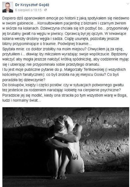 Bardzo OSTRE słowa Krzysztofa Gojdzia pod adresem Tomasza Terlikowskiego