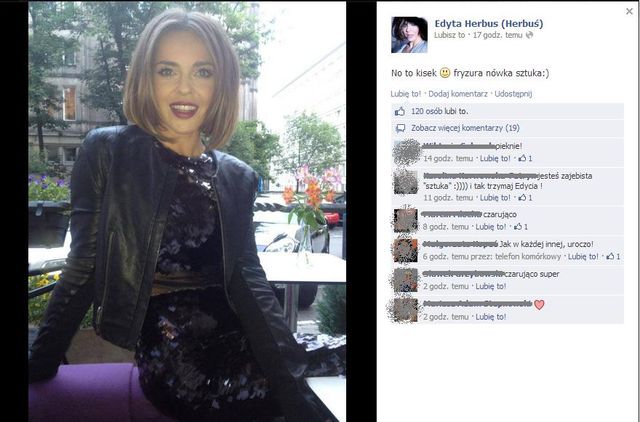 Edyta Herbuś w nowej fryzurze.