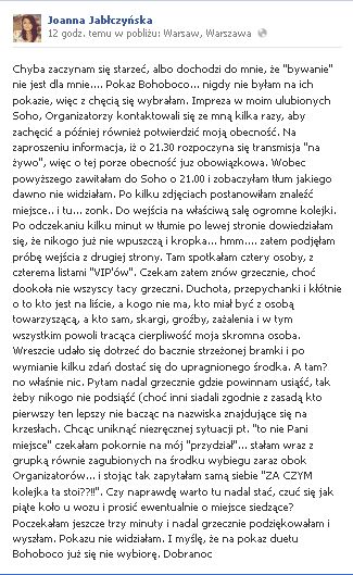 Joanna Jabłczyńska wyszła obrażona z pokazu BOHOBOCO