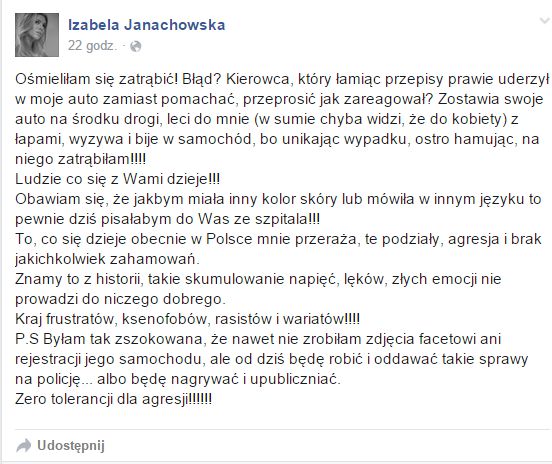 Izabela Janachowska: Leci do mnie z łapami, wyzywa 