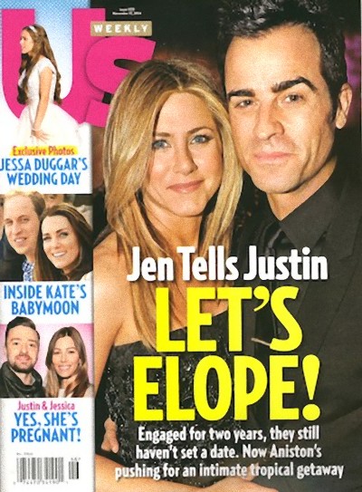 Ślub Jennifer Aniston w stylu Brangeliny?