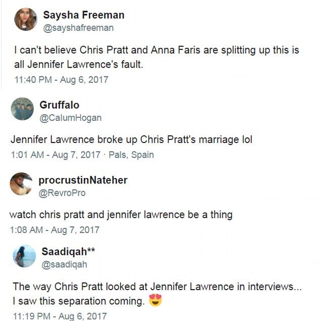 To jej wina? Jennifer Lawrence rozbiła małżeństwo Chrisa Pratta i Anny Faris?