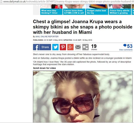 Zagraniczne media zachwycone Joanną Krupą w skąpym bikini Zagraniczne media zachwycone Joanną Krupą w skąpym bikini