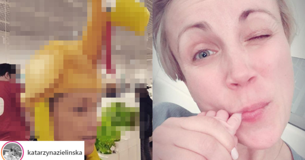 Zielińska z kurczakiem na głowie czuje wiosnę na Instagramie Zielińska z kurczakiem na głowie czuje wiosnę na Instagramie