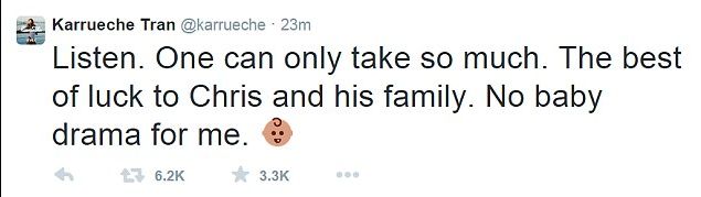 Zaskakująca reakcja Tran na wieść o dziecku Browna