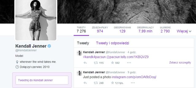 Kendall Jenner wykupiła fanów na Twitterze!