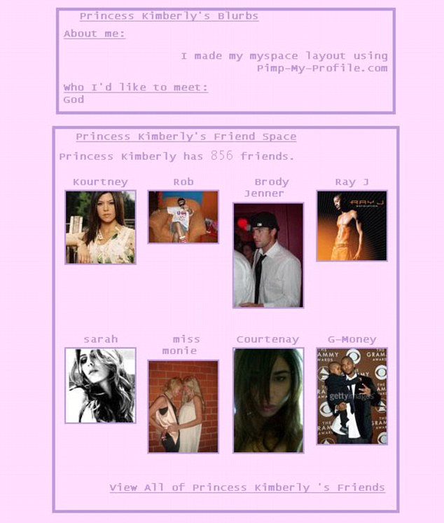 Co się działo na profilu na MySpace Kim w 2006 roku?