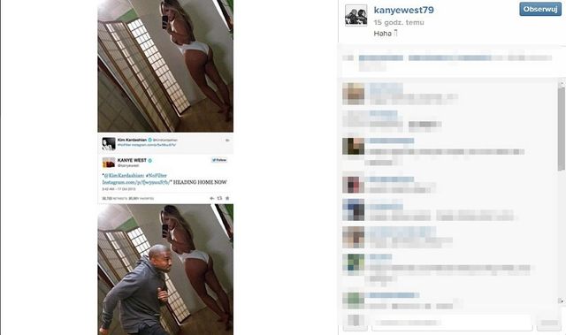 Kanye West śmieje się z Kim Kardashian? (FOTO)