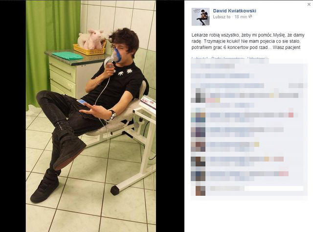 Dawid Kwiatkowski trafił do szpitala (FOTO)