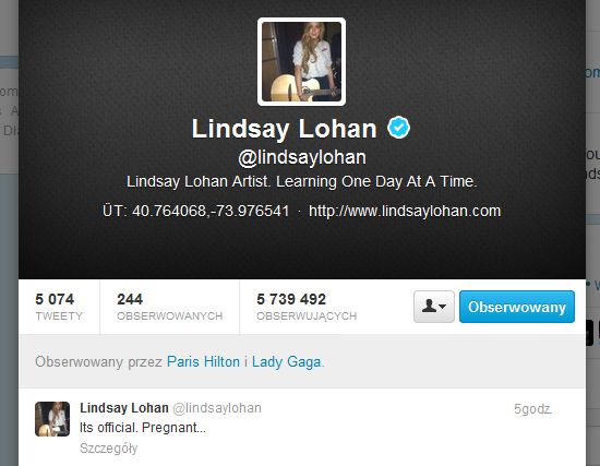 Lindsay Lohan jest w ciąży?  