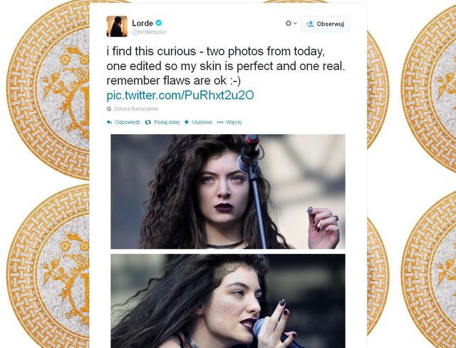 Lorde nie wstydzi się niedoskonałej cery (FOTO)