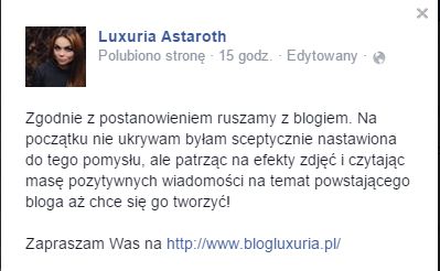 Luxuria Astaroth też jest blogerką modową 