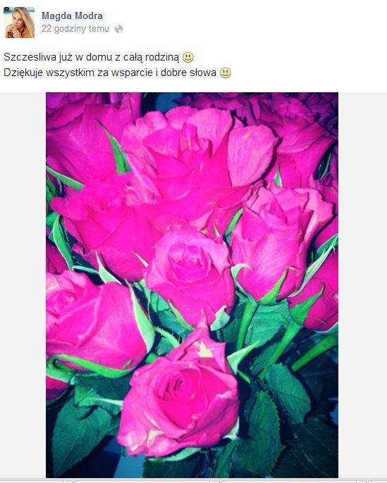 Magda Modra skomentowała swój stan zdrowia Magda Modra skomentowała swój stan zdrowia