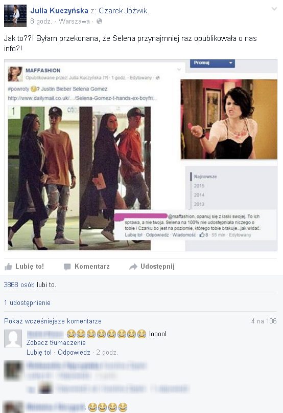 Fani Maffashion płaczą ze śmiechu (Facebook) Fani Maffashion płaczą ze śmiechu (Facebook)