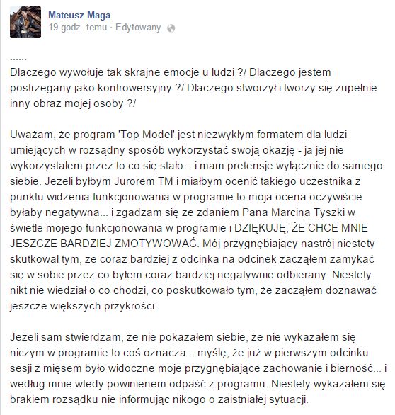 Mateusz Maga odpowiedział na ostrą krytykę Marcina Tyszki 