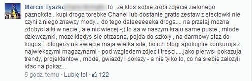 Marcin Tyszka o blogerkach: Zginą jak gwiazdki Big Brothera