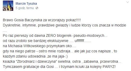 Marcin Tyszka o blogerkach: Zginą jak gwiazdki Big Brothera