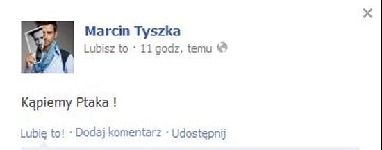 Marcin Tyszka  kąpie swojego... ptaka (FOTO)