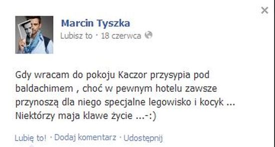 Marcin Tyszka kąpie swojego... ptaka (FOTO) Marcin Tyszka kąpie swojego... ptaka (FOTO)