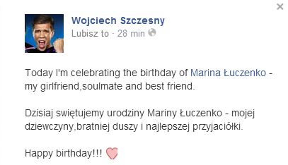 Wojtek Szczęsny i Marina mają powody do świętowania (FOTO)