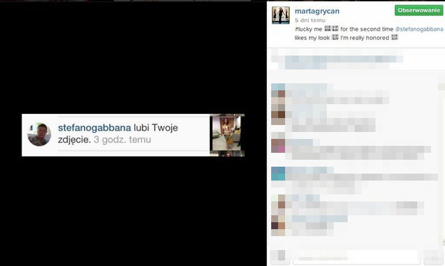 Stefano Gabbana docenił Martę Grycan (FOTO)
